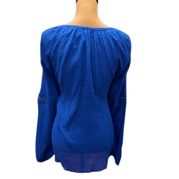 Lane Bryant V-Neck Embroidered and Tasseled Crepe Tunic Blouse – NWT SZ 14/16 - Picture 6 of 9